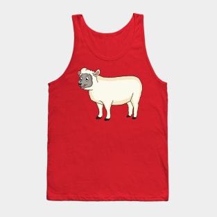 Cute happy sheep cartoon illustration Tank Top